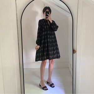 Joshi Printed Tie Neck Mini Shift Dress